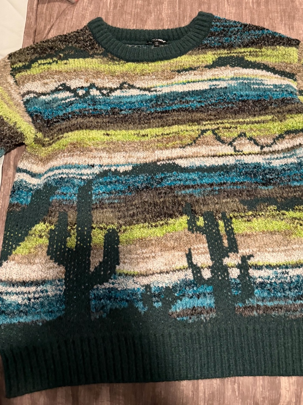Women’s Chunky Blue/Green sweater-XL